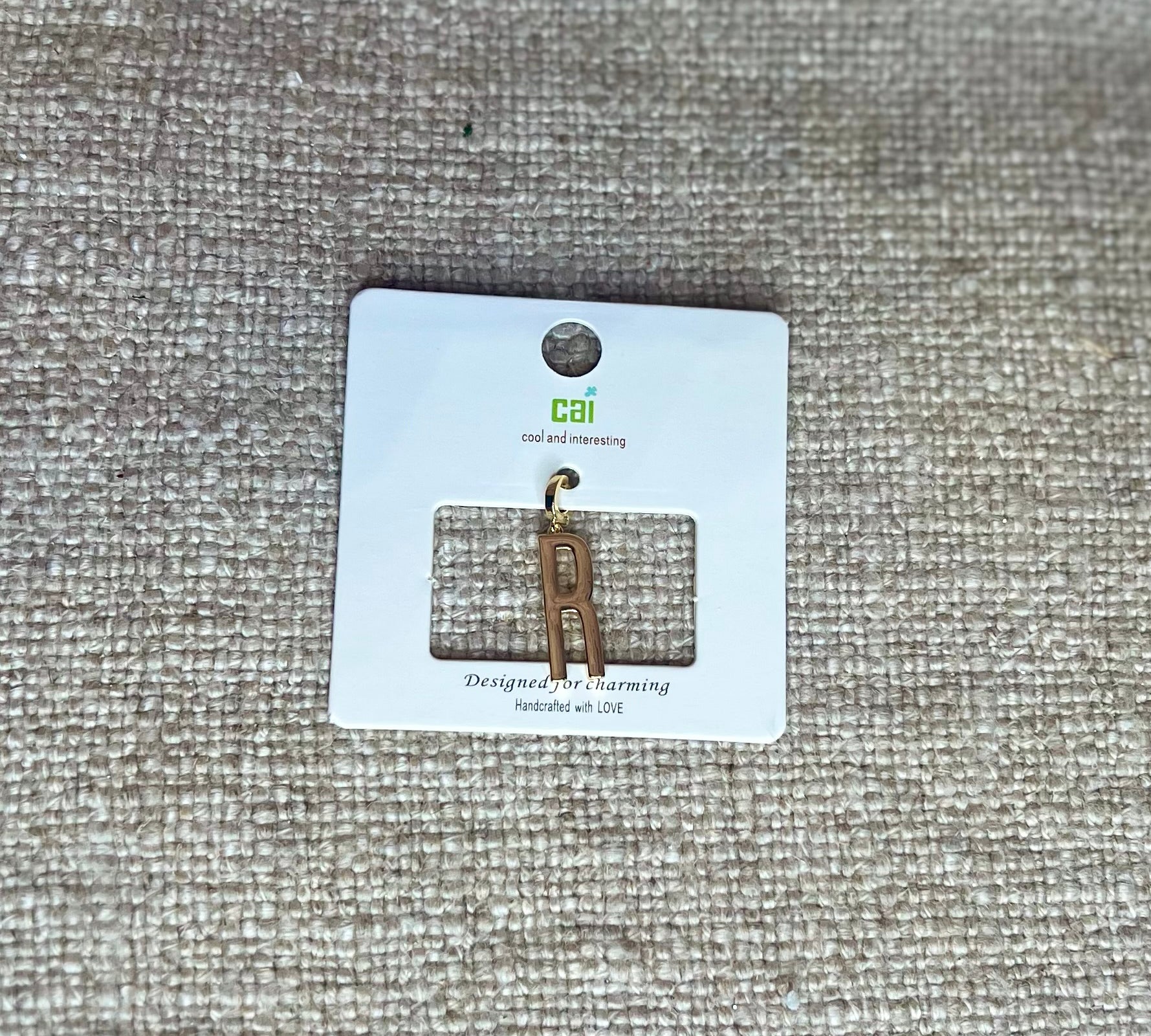 Gold Chunky Block Letter Charm