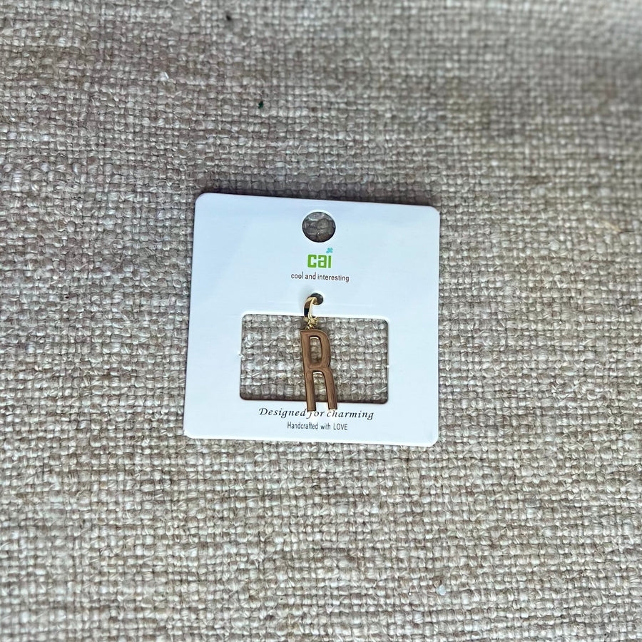 Gold Chunky Block Letter Charm