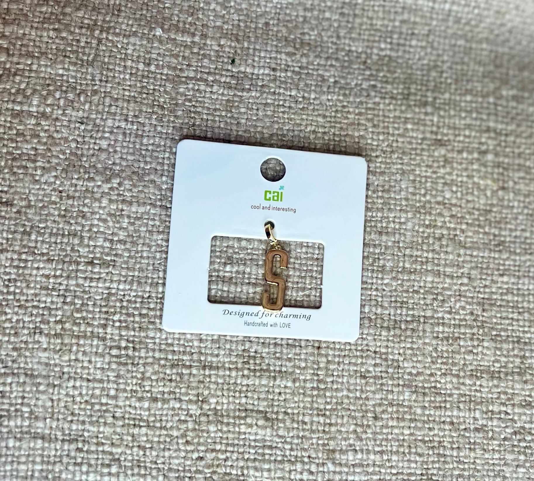 Gold Chunky Block Letter Charm