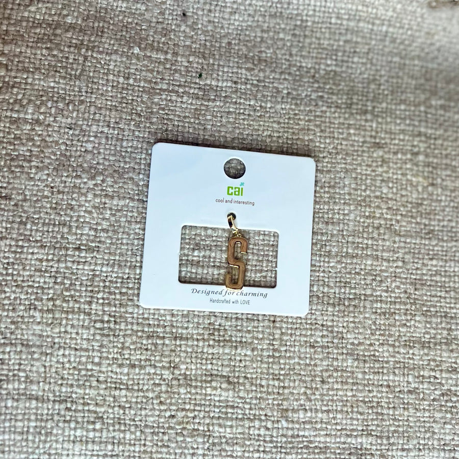 Gold Chunky Block Letter Charm