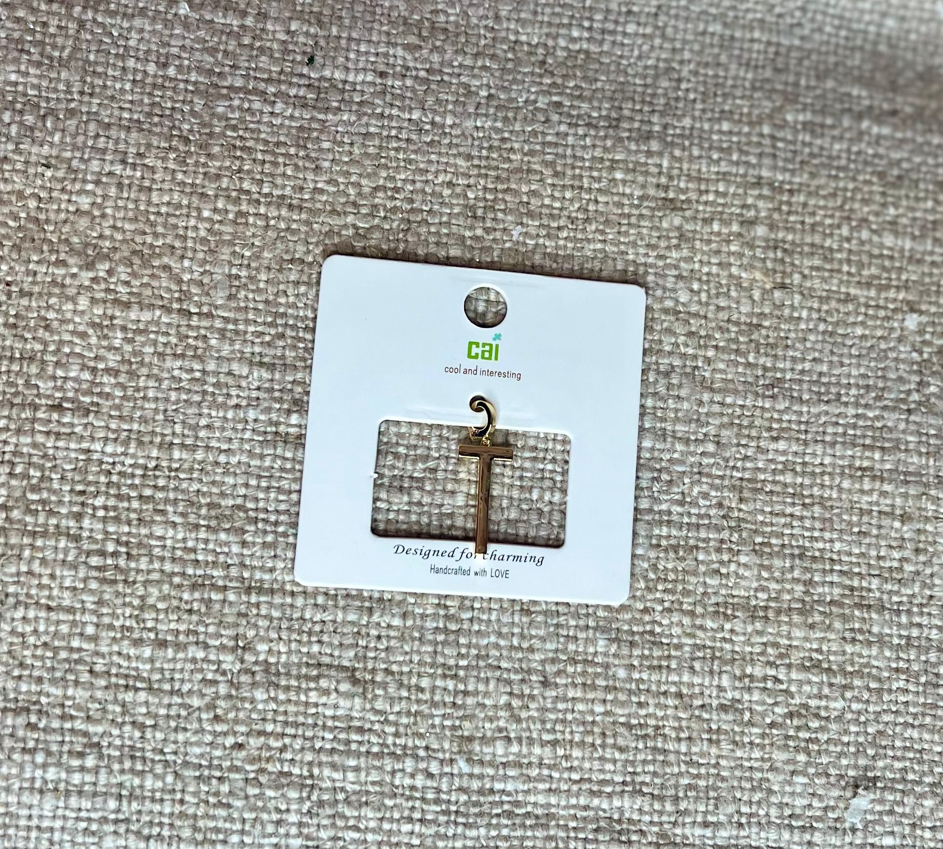 Gold Chunky Block Letter Charm