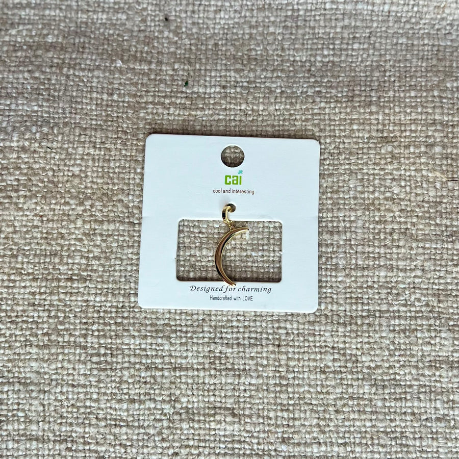 Gold Large Crescent Moon Charm