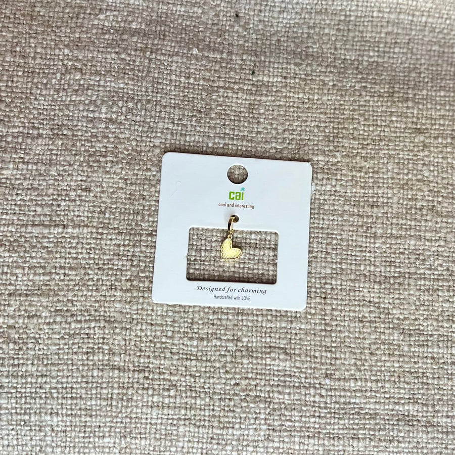 Gold Dotted Heart Charm