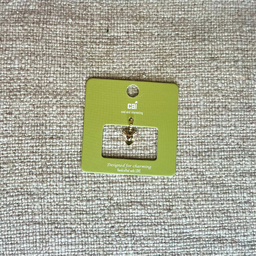 Gold Sunburst Heart Charm