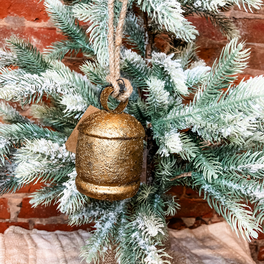 Antique Brass Metal Bell Ornament 4”