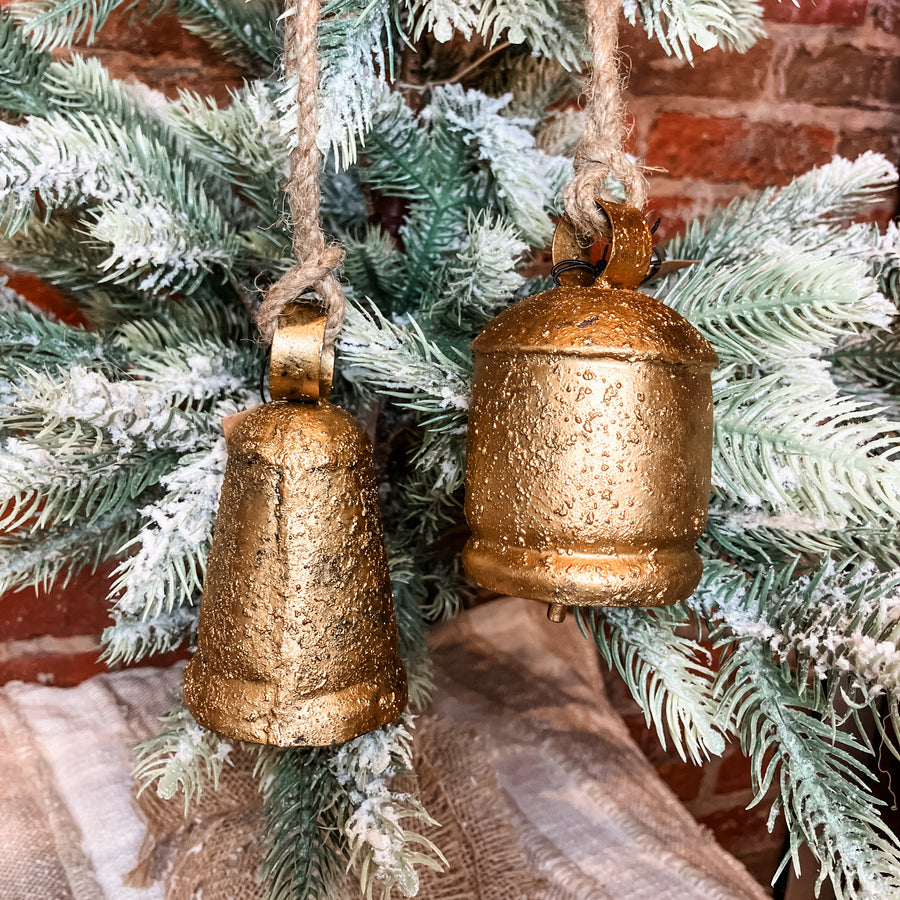 Antique Brass Metal Bell Ornament 4”