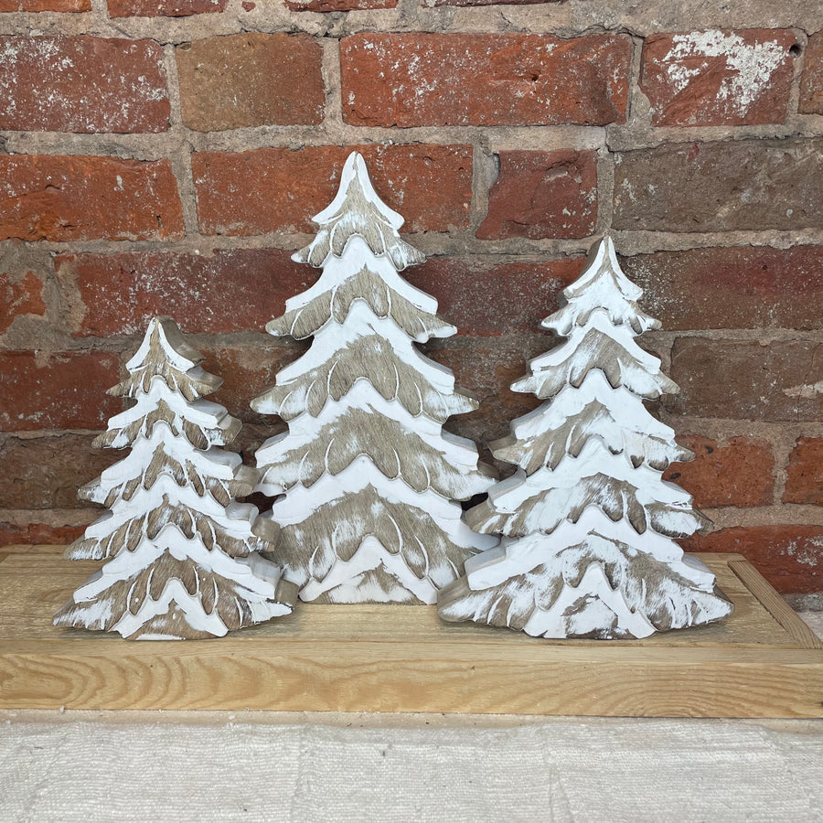 Whitewash Mango Wood Christmas Tree