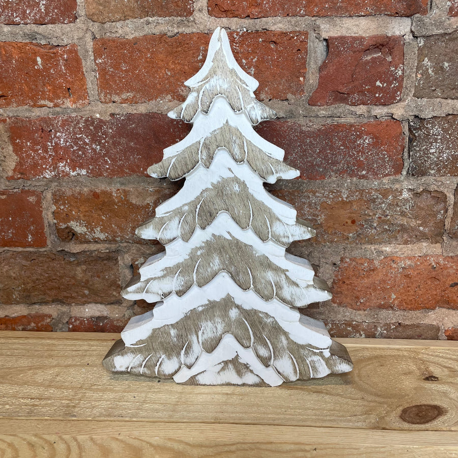 Whitewash Mango Wood Christmas Tree