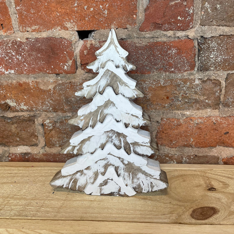 Whitewash Mango Wood Christmas Tree