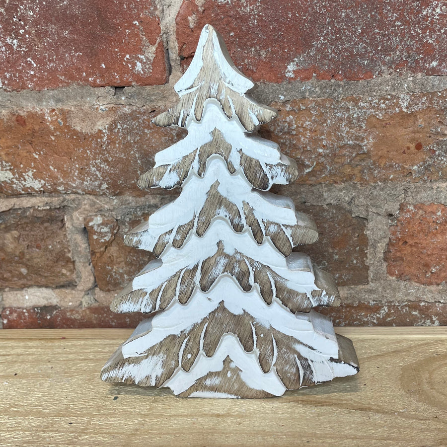 Whitewash Mango Wood Christmas Tree