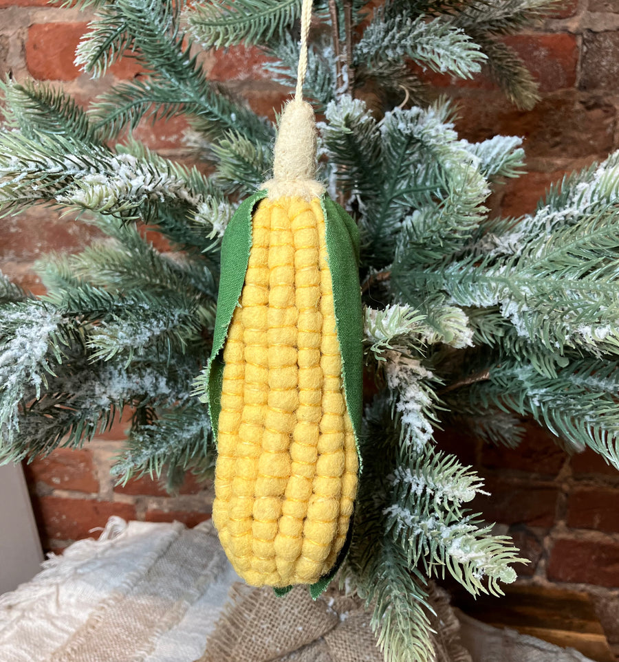 Handmade Wool Felt Corn Orn 8”