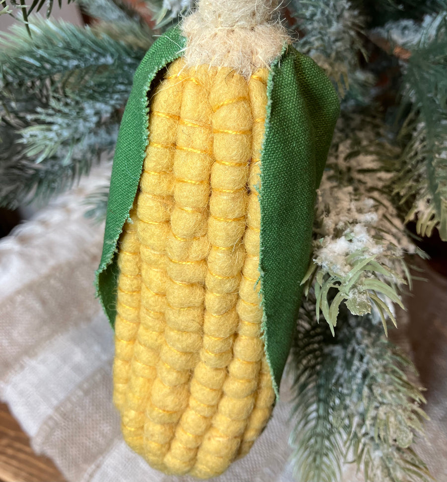 Handmade Wool Felt Corn Orn 8”