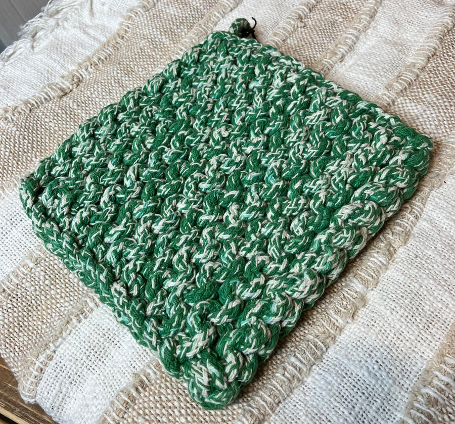 Melange Cotton Crocheted Pot Holder 8”