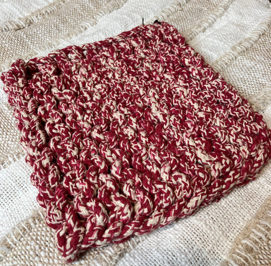 Melange Cotton Crocheted Pot Holder 8”