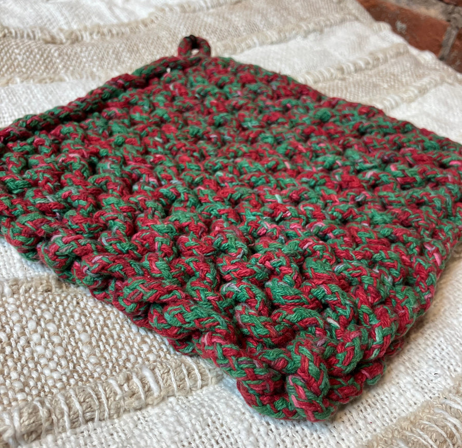 Melange Cotton Crocheted Pot Holder 8”