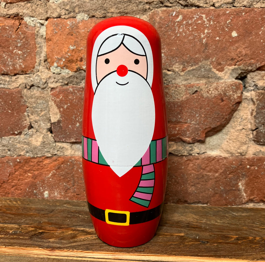 Wood Holiday Nesting Dolls 6.5”