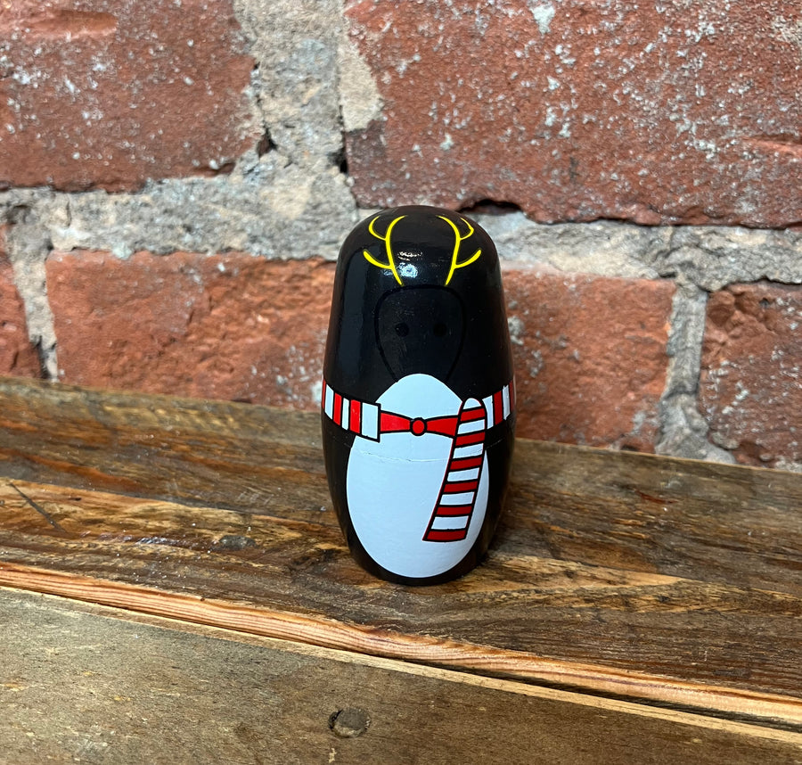 Wood Holiday Nesting Dolls 6.5”