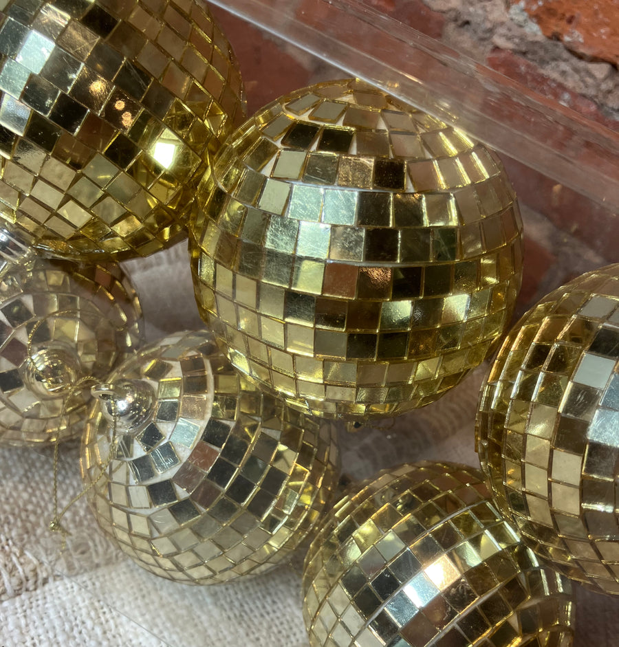 3” Gold Disco Ball Orn Box Set of 6