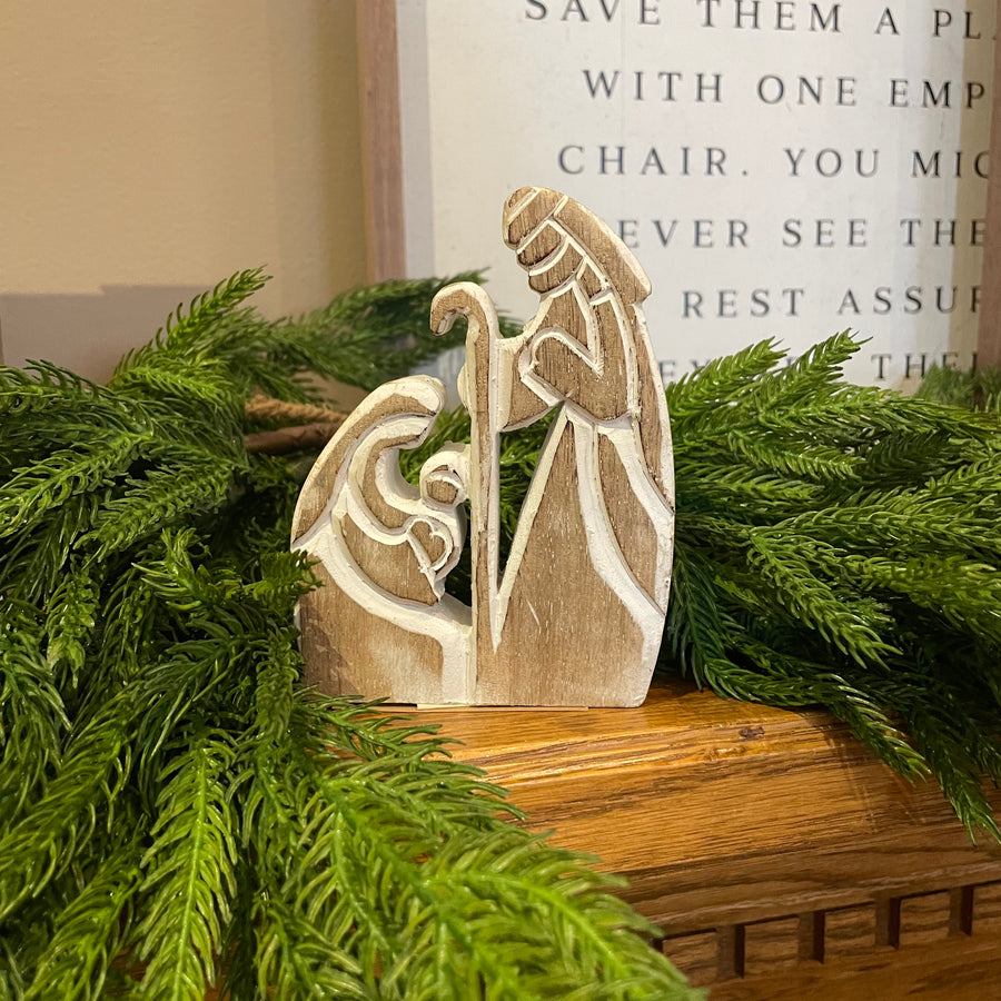 Wooden Nativity Sitabout