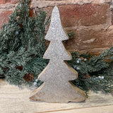 Wood/Gold Glitter Trees