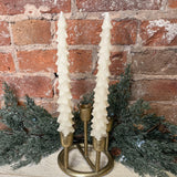 Cream Tree Shaped Taper Candle 10” Set of 2