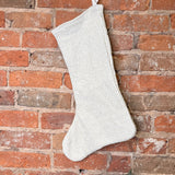 Natural Woven Stocking w/ Metallic Gold Thread 20”