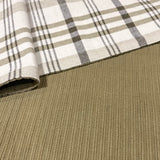 Two Sided Stonewash Black/White/Green Plaid Runner 108x14”