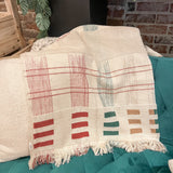 Red/Green/Taupe Woven Throw 50x60"