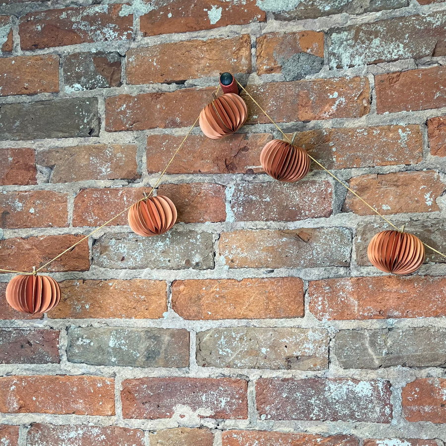 Paper Folding Honeycomb Pumpkin Garland 72”