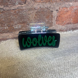 Green Wolves Print Hair Claw Clip
