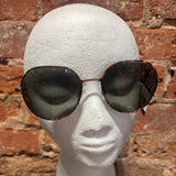 Blue Gem Metal Round Unisex Sunglasses