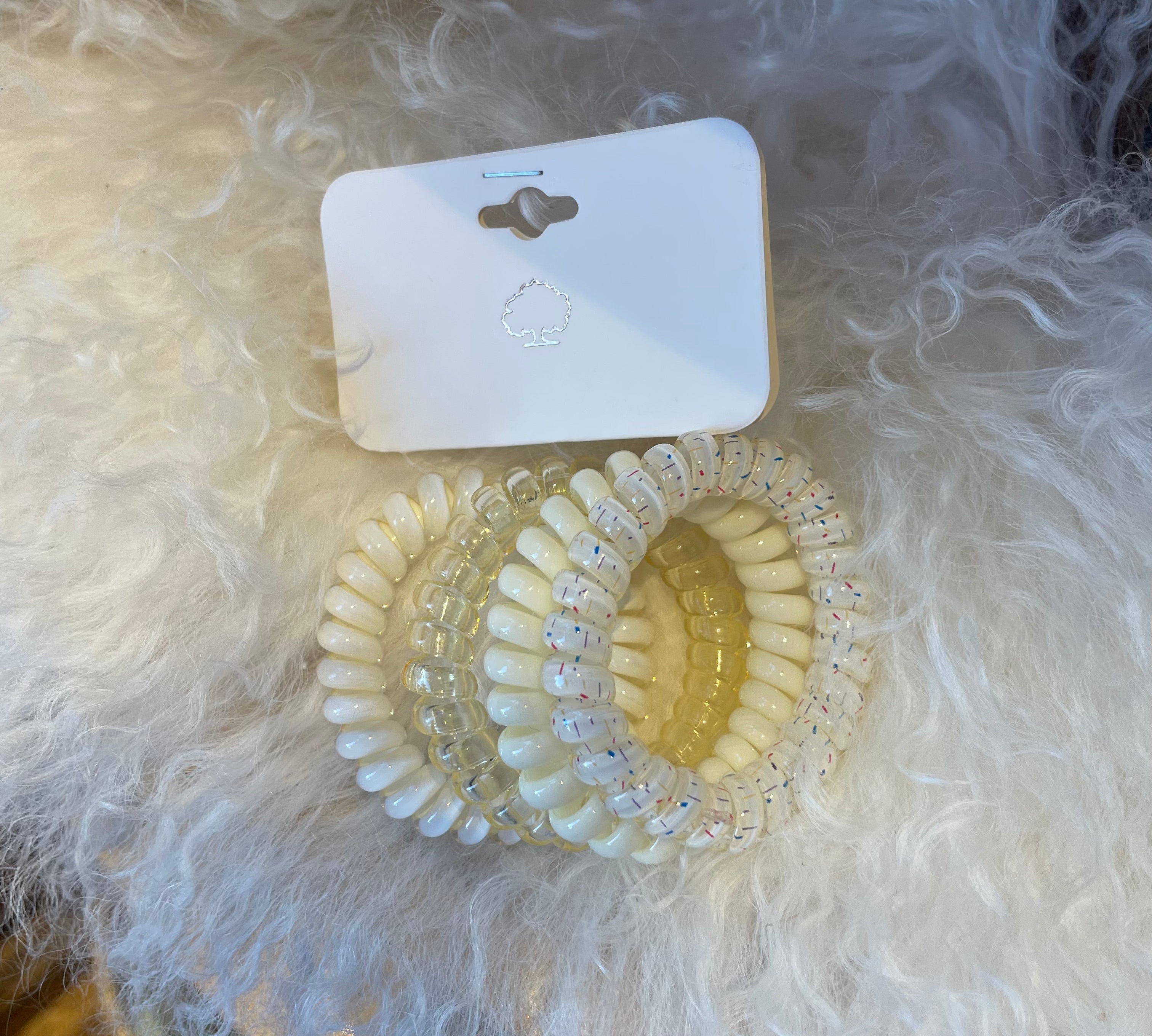 Colored Phone Cord Hair Tie Set