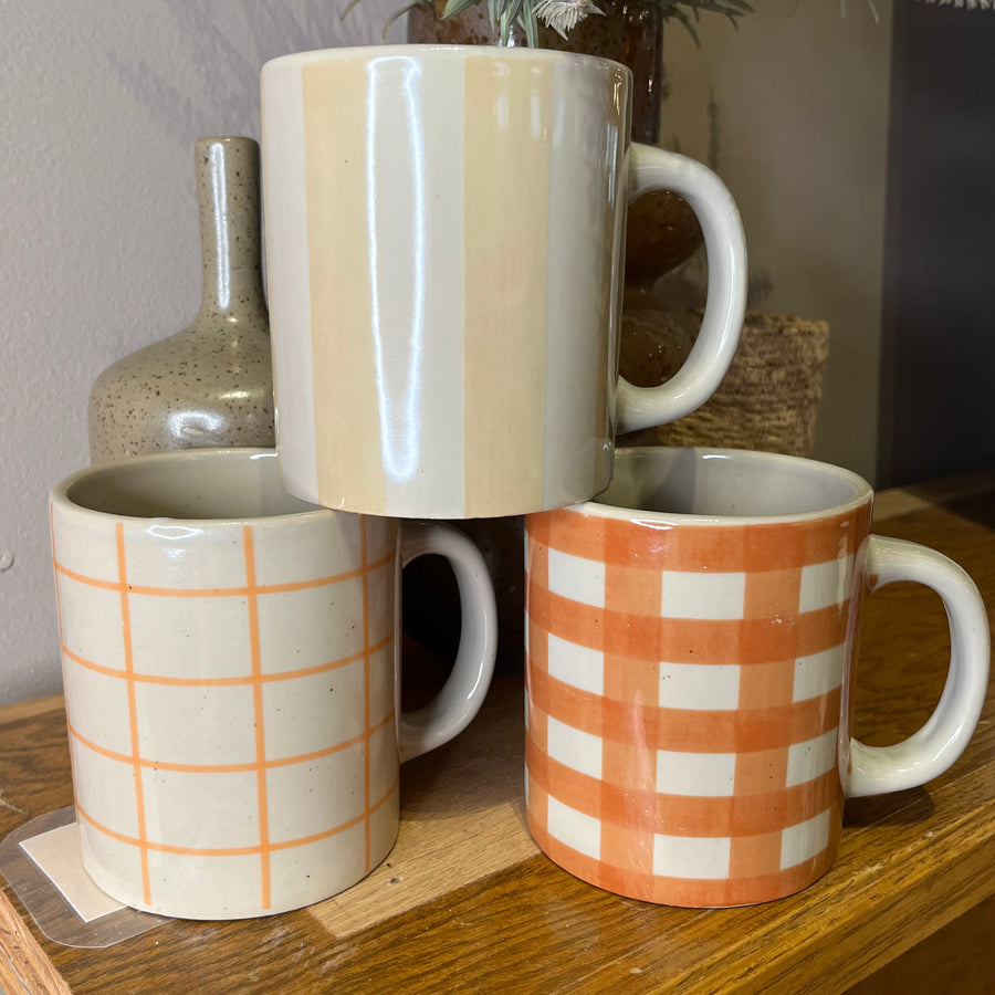 Hand-Painted Stoneware Mug 4.25”