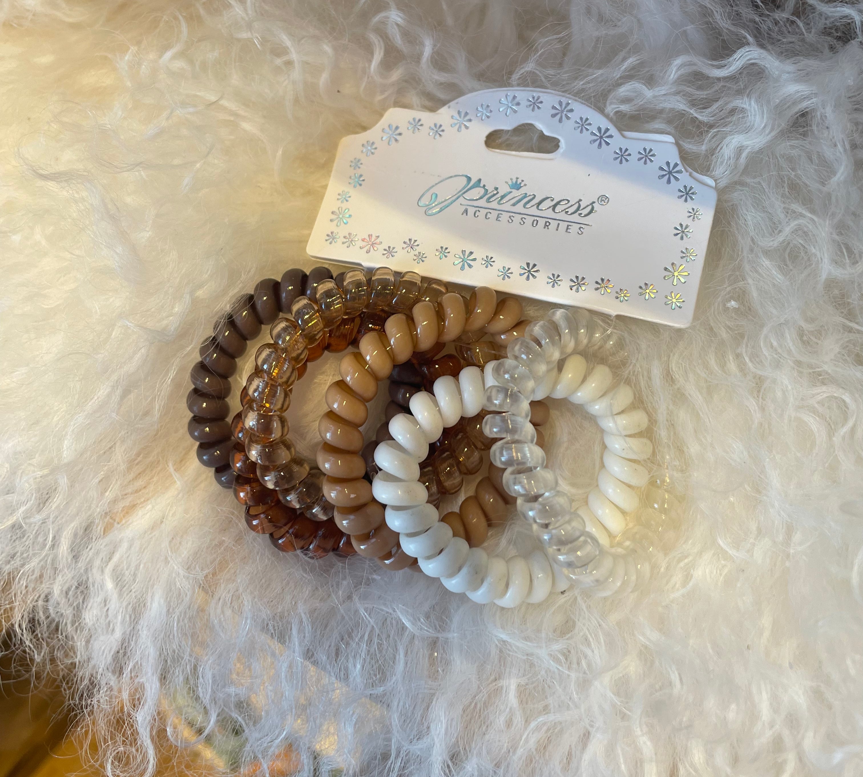 Colored Phone Cord Hair Tie Set