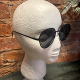 Blue Gem Metal Round Unisex Sunglasses