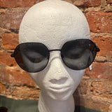 Blue Gem Metal Round Unisex Sunglasses