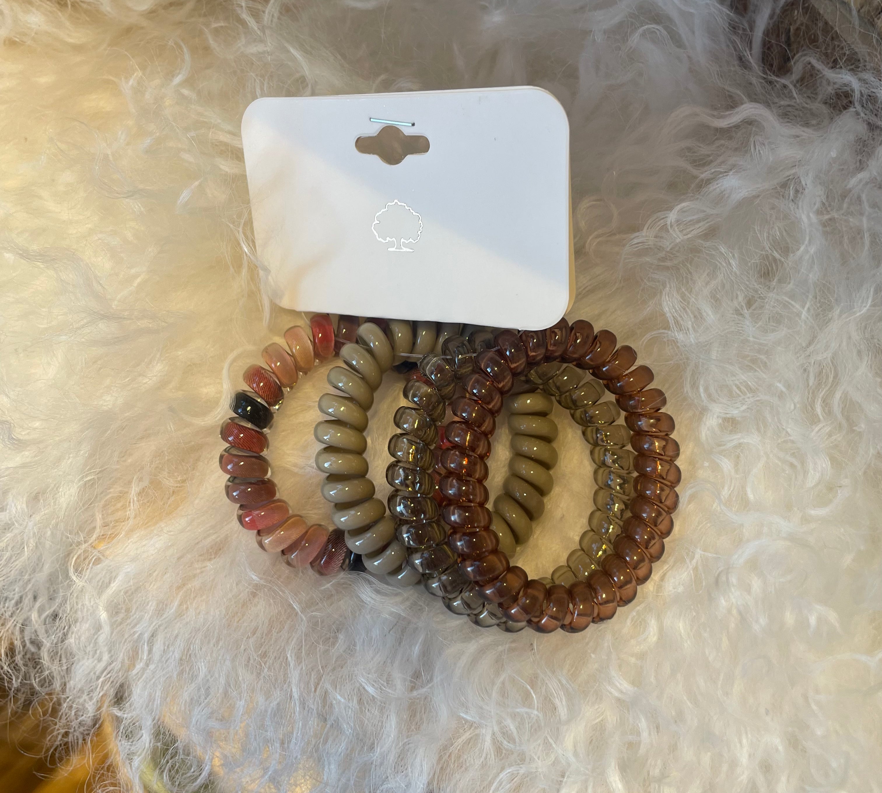 Colored Phone Cord Hair Tie Set