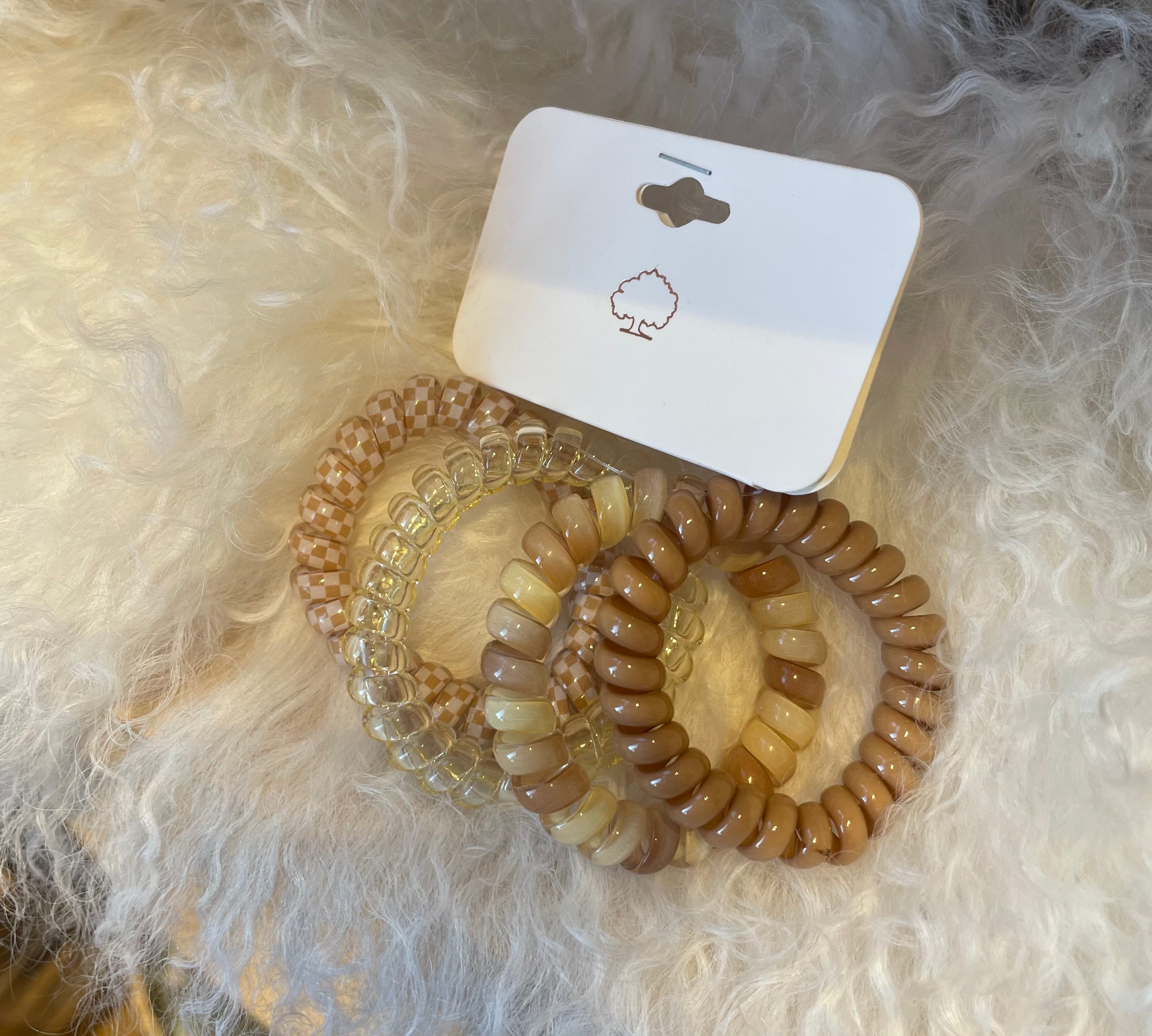 Colored Phone Cord Hair Tie Set
