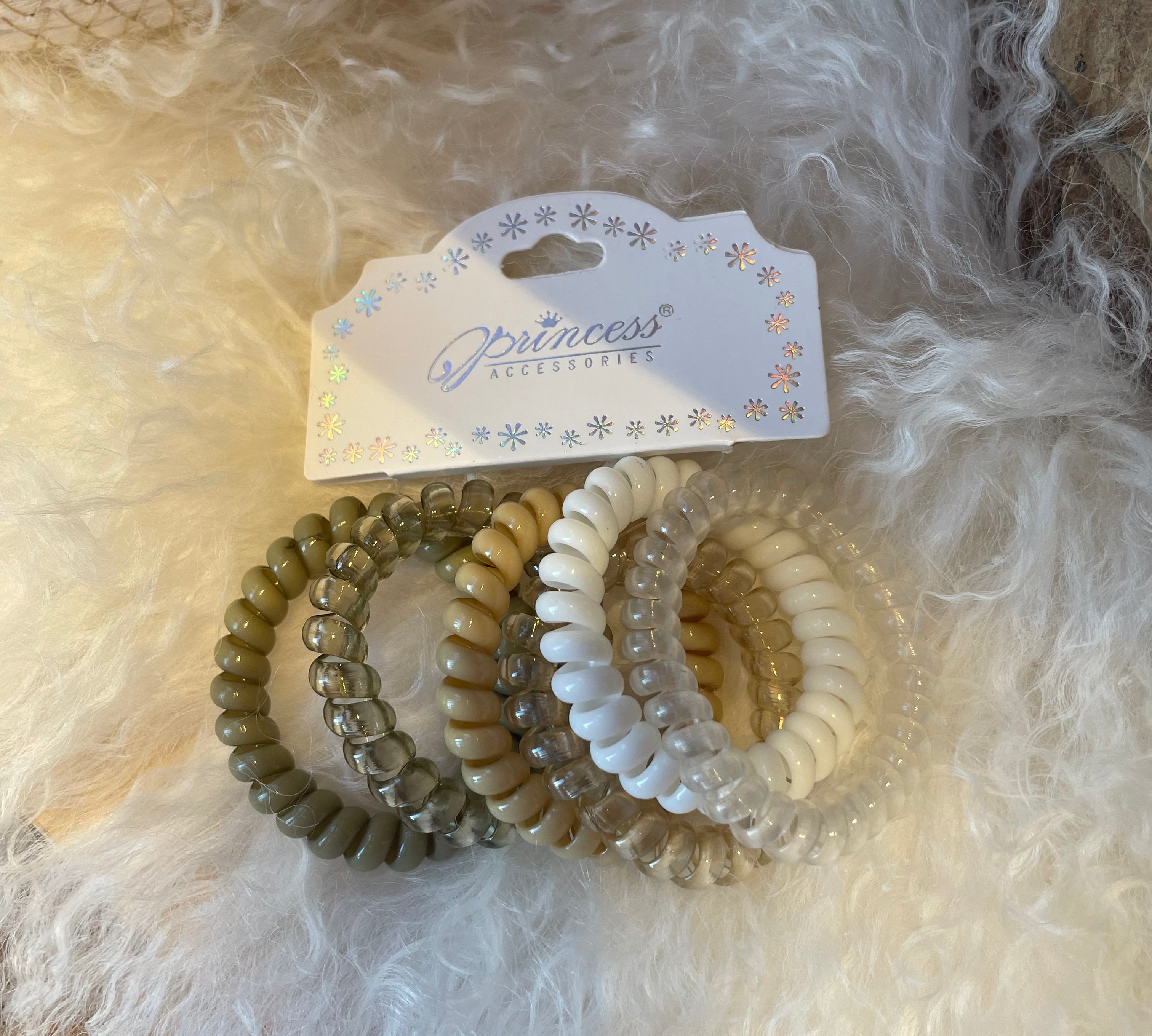 Colored Phone Cord Hair Tie Set