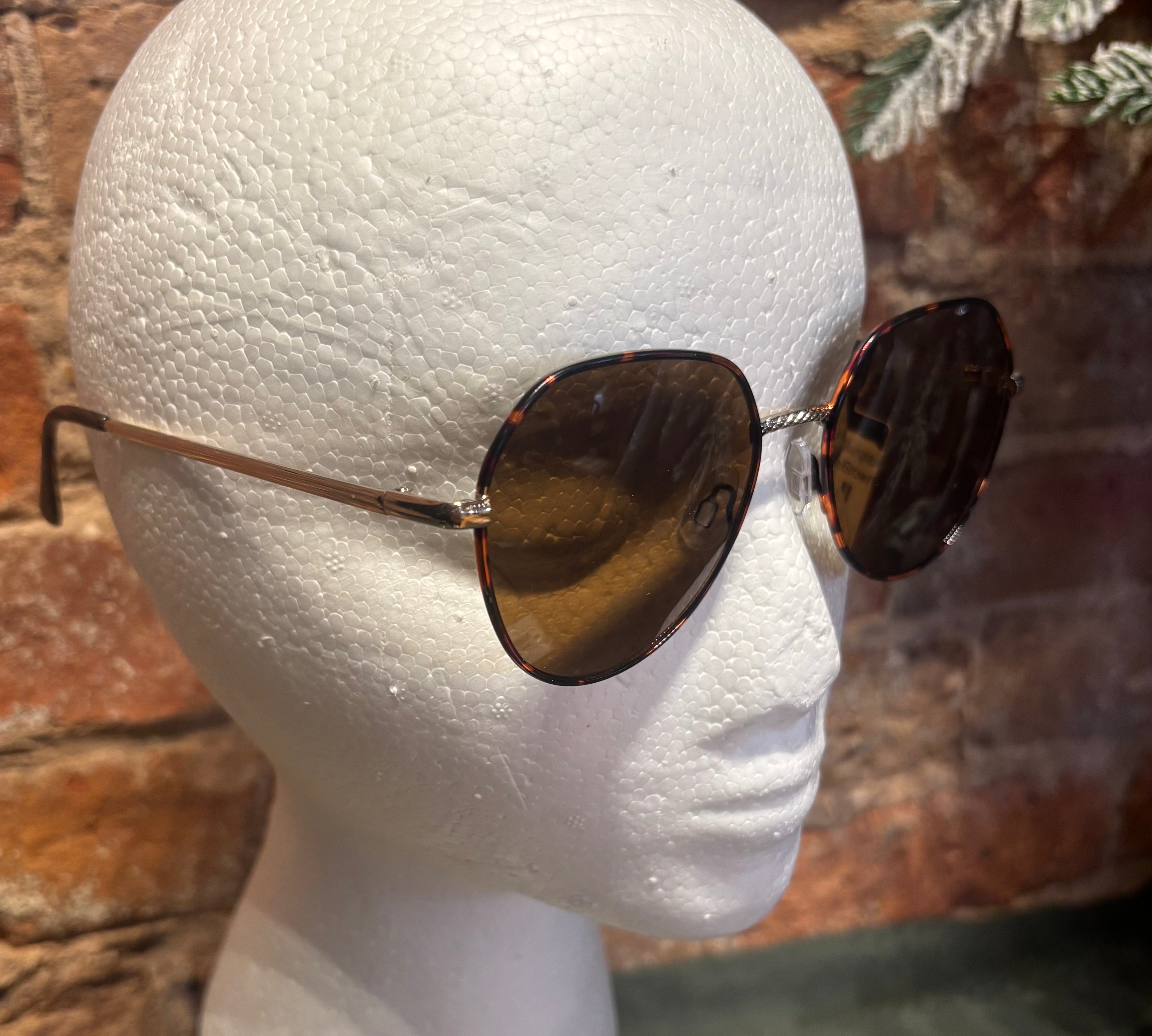 Blue Gem Metal Round Unisex Sunglasses