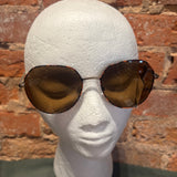 Blue Gem Metal Round Unisex Sunglasses