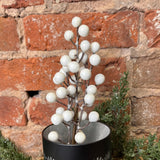 White Berry Twig Pick 11.5”