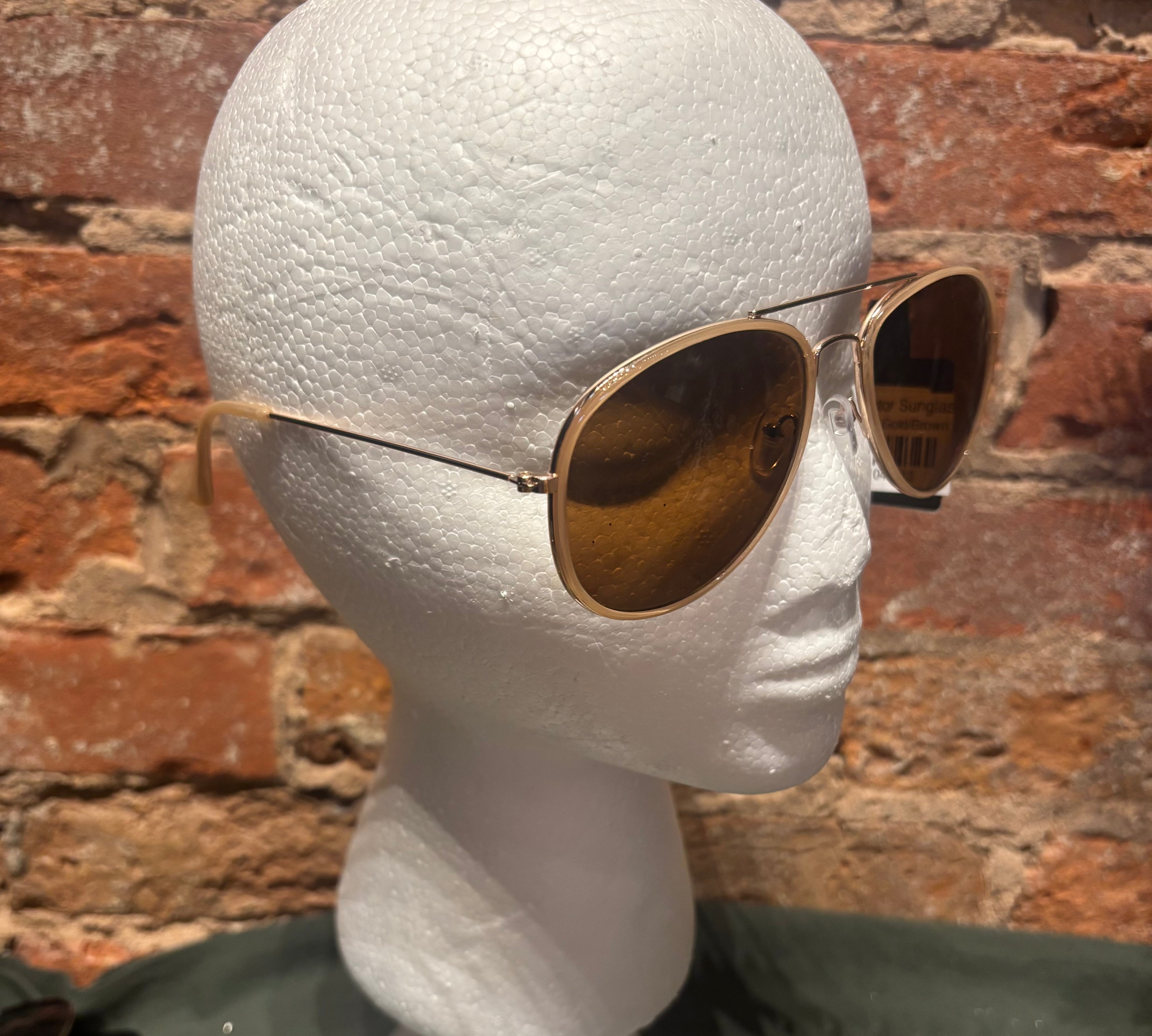 Blue Gem Large Aviator Sunglasses