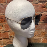 Blue Gem Square Metal Aviator Sunglasses