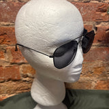 Blue Gem Square Metal Aviator Sunglasses