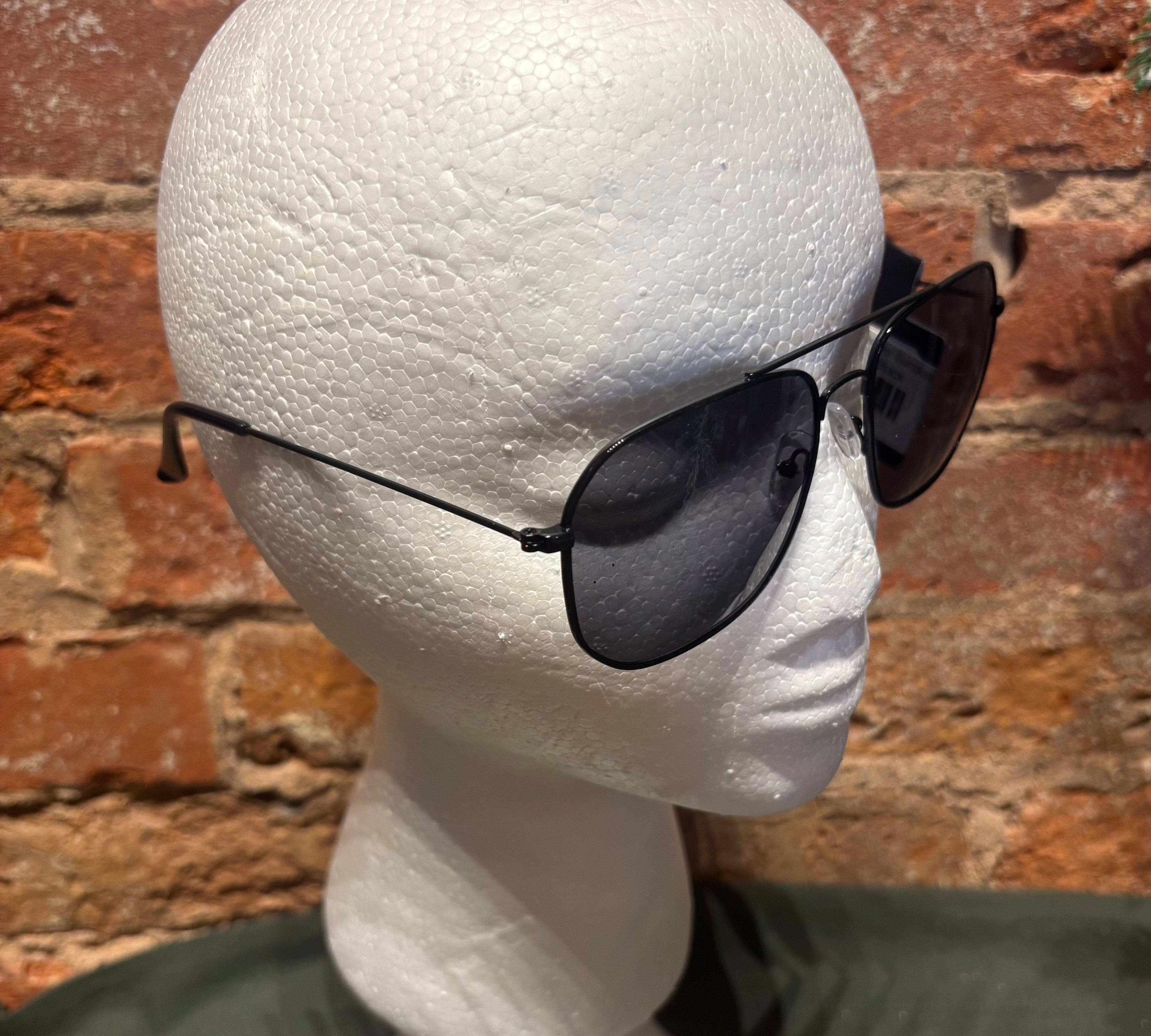 Blue Gem Square Metal Aviator Sunglasses