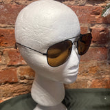 Blue Gem Square Metal Aviator Sunglasses