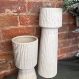 Capped Textured Vase