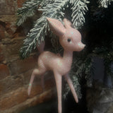 Glittery Pink Deer Orn. 6.5”