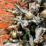 Olive Green Mercury Glass Orn Garland 72”